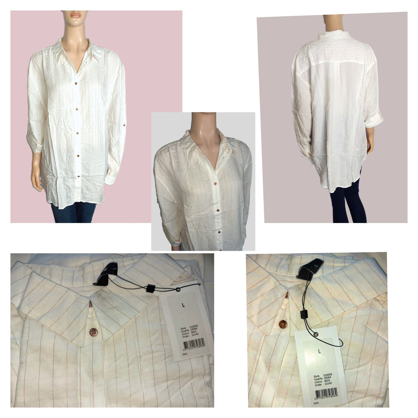 ,,Jensen" ilgi marškiniai su blizgiomis, aukso spalvos, juostomis (L-2XL)