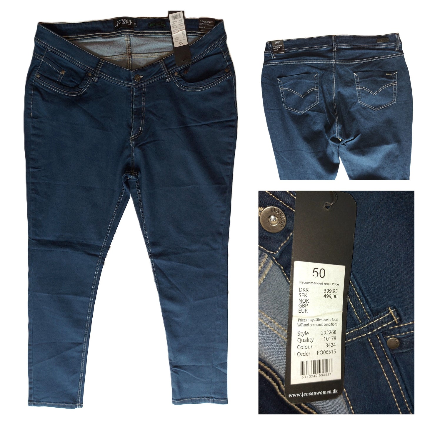 ,,JENSEN" siauri džinsai (50 dydis).