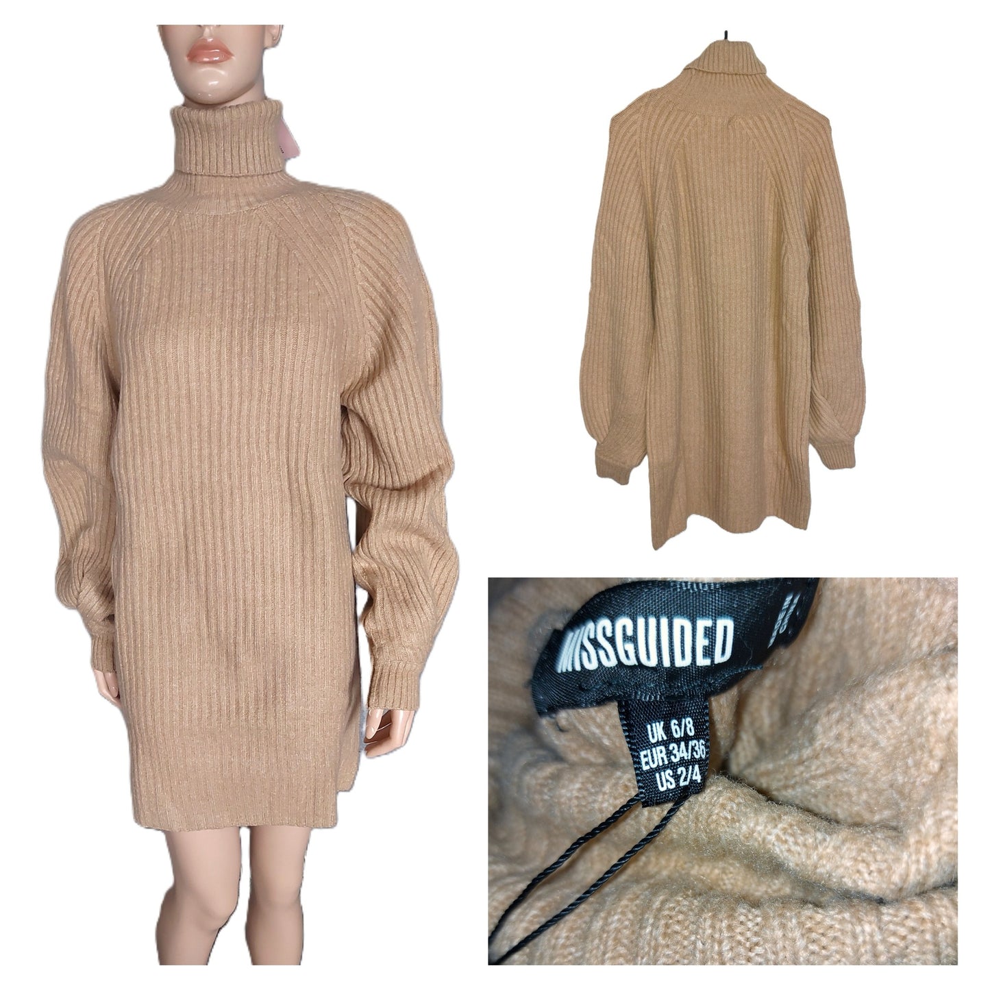 ,,MISSGUIDED" ilgas, minštas, šiltas megztukas (34-36 dydis).