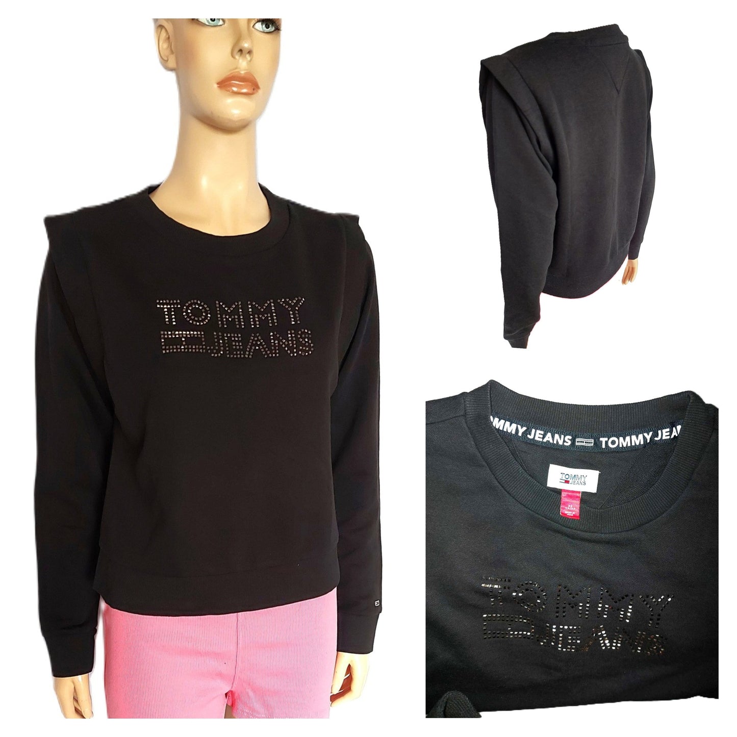 ,,TOMMY JEANS" nestoras džemperis puoštas kristaliukais.