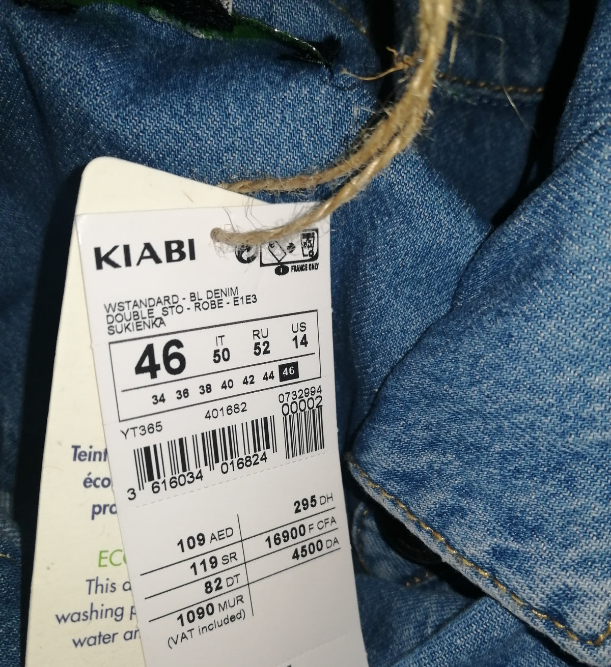 ,,KIABI" džinsinė suknutė (46 dydis).