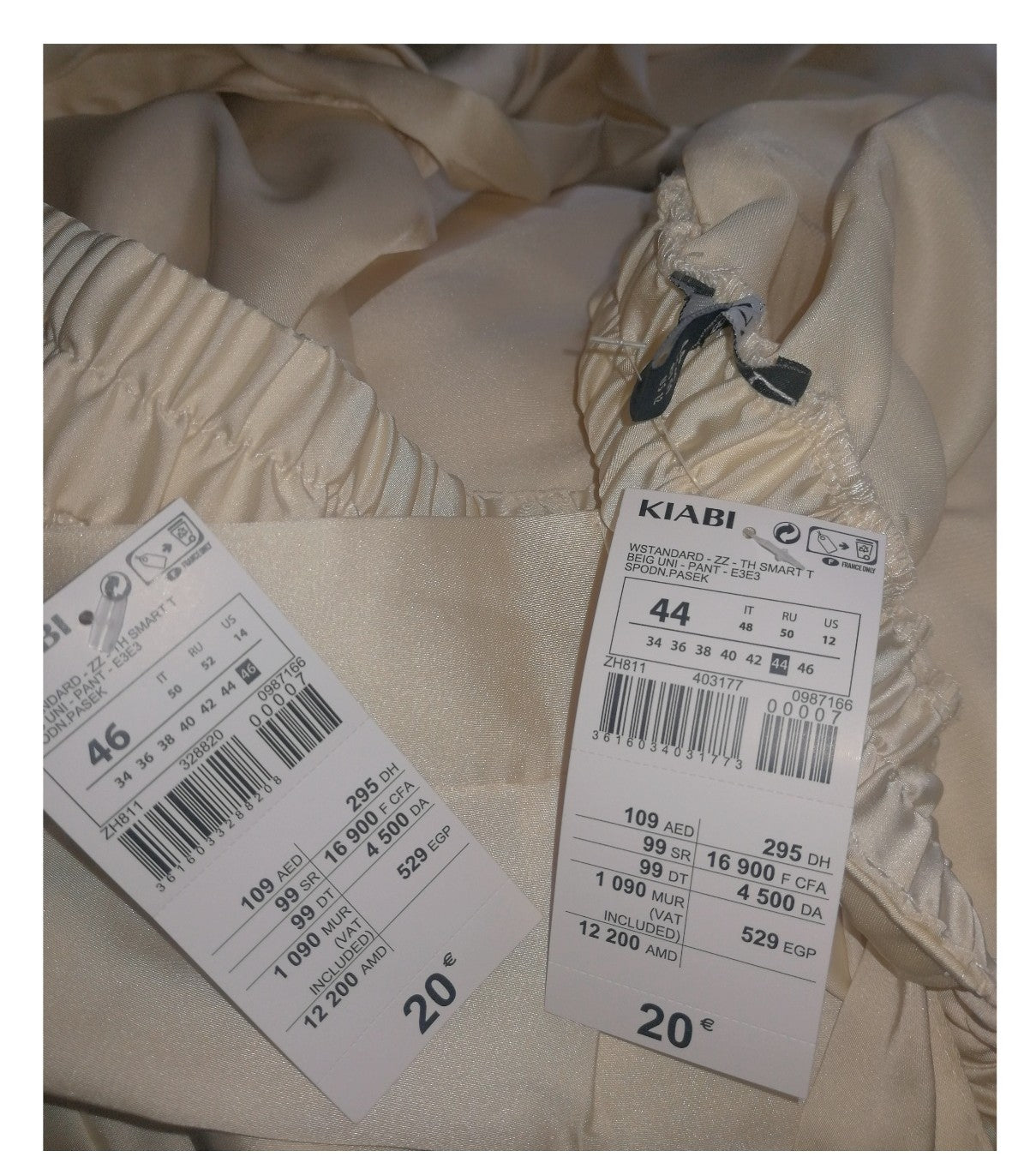 ,,KIABI" lengvos, plonos, plačios kelnės ligiais galais (2XL-3XL dydis).