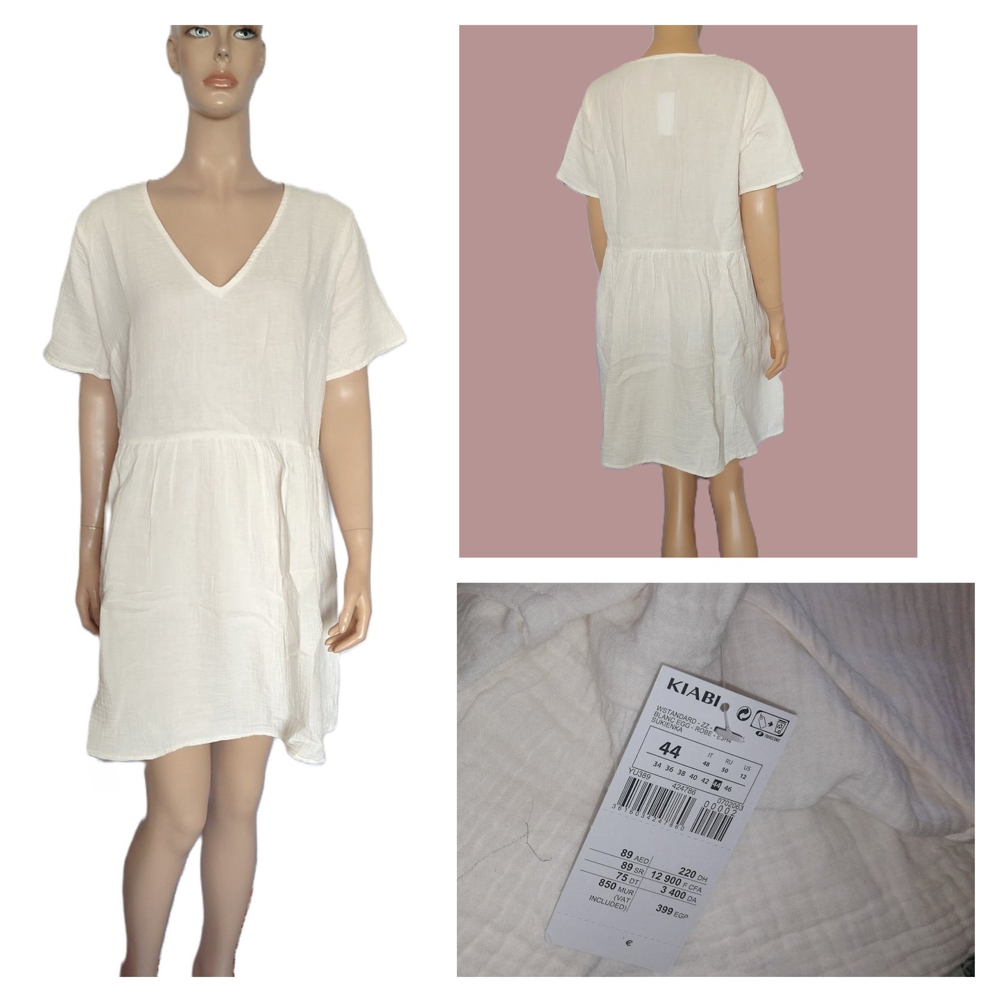 ,,KIABI" muslino medvilnės suknutė (44 dydis).