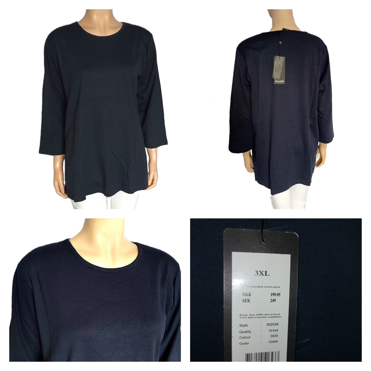 ,,Signature" trikotažiniai, medvilniniai marškinėliai (3XL-5XL).