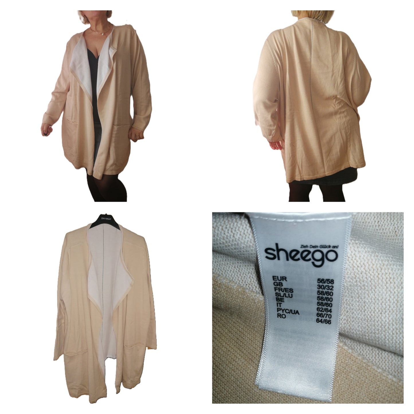 ,,SHEEGO" kokybiškas, medvilninis kardiganas (56-58 dydis).