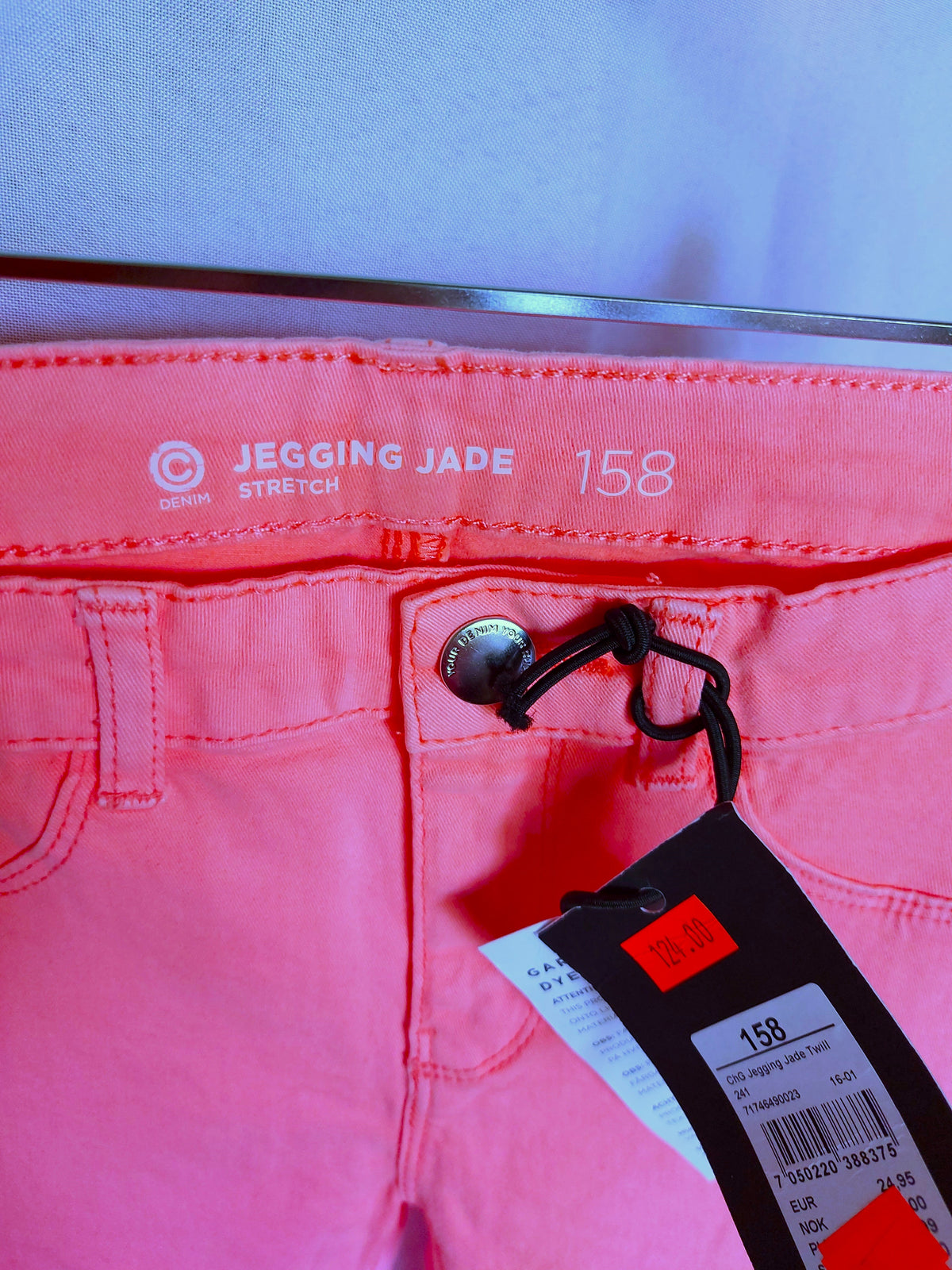 ,,Denim" neoninės spalvos aptempti džinsai (158 ).