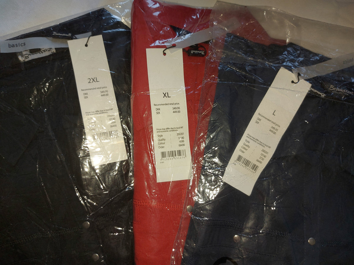 ,,Brandtex" trikotažiniai, medvilniniai polo marškinėliai (L-3XL dydis).