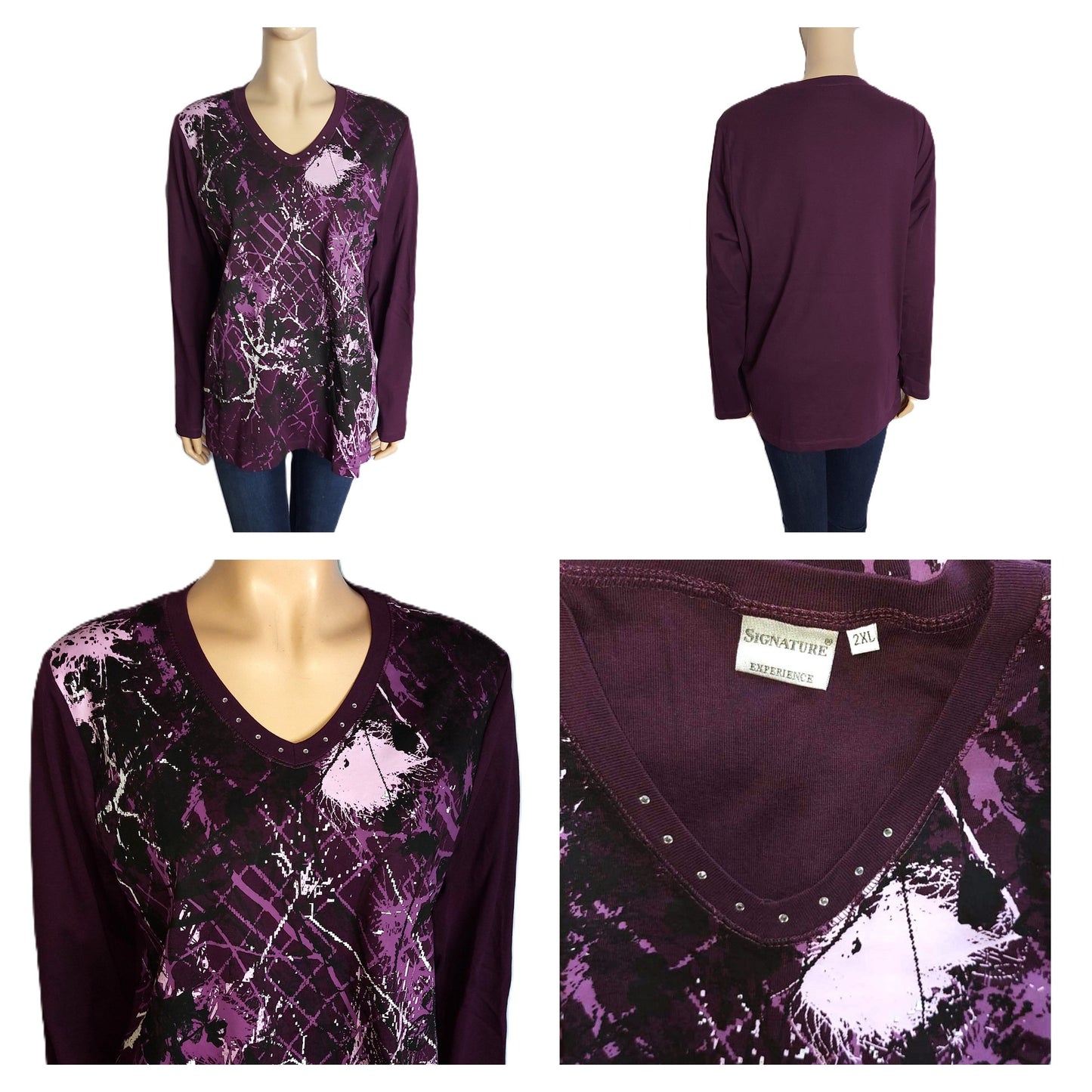 ,,Signature" storesnio trikotažo medvilninė palaidinė (2XL-3XL).