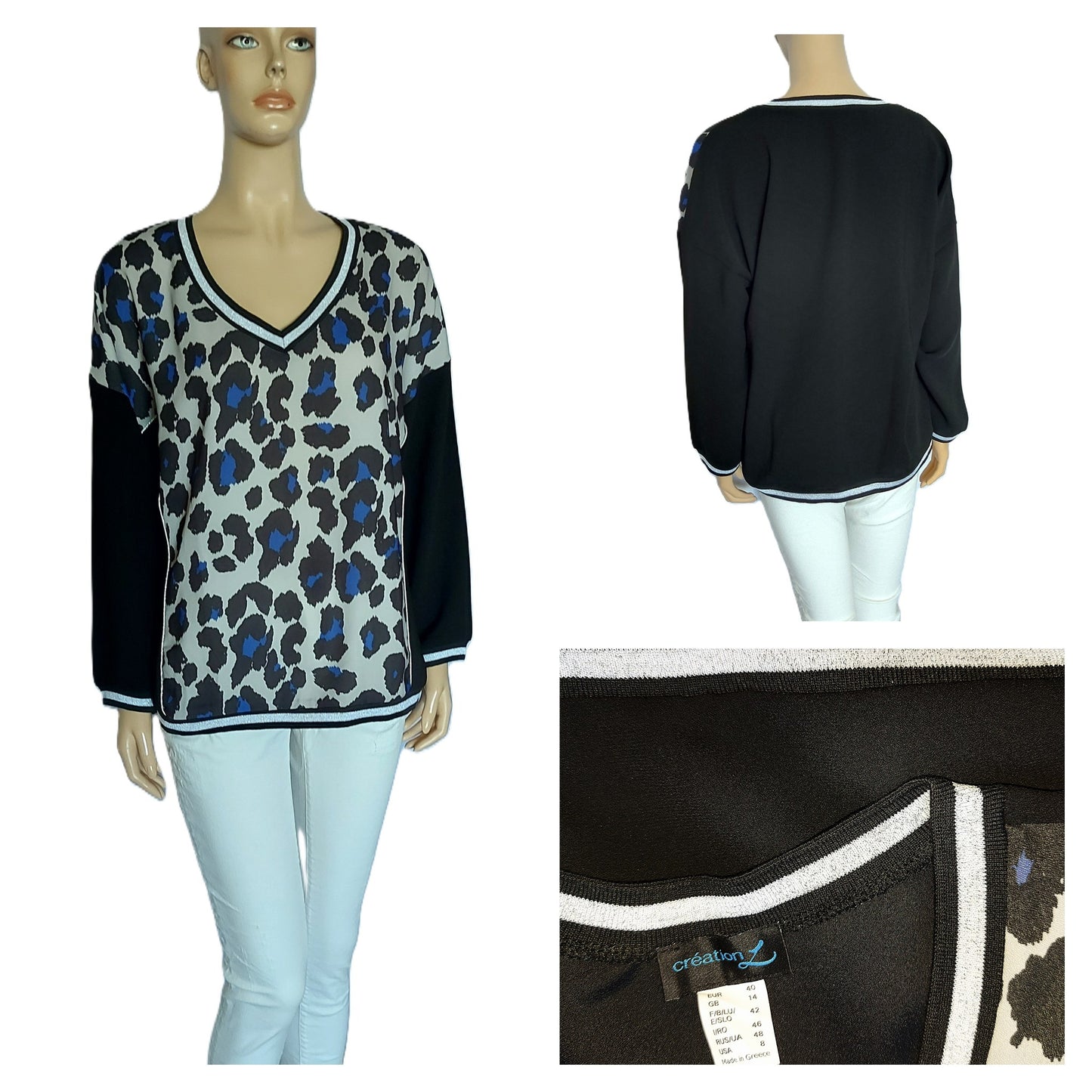 ,,Creation L" palaidinė su blizgiomis juostomis (L-2XL).