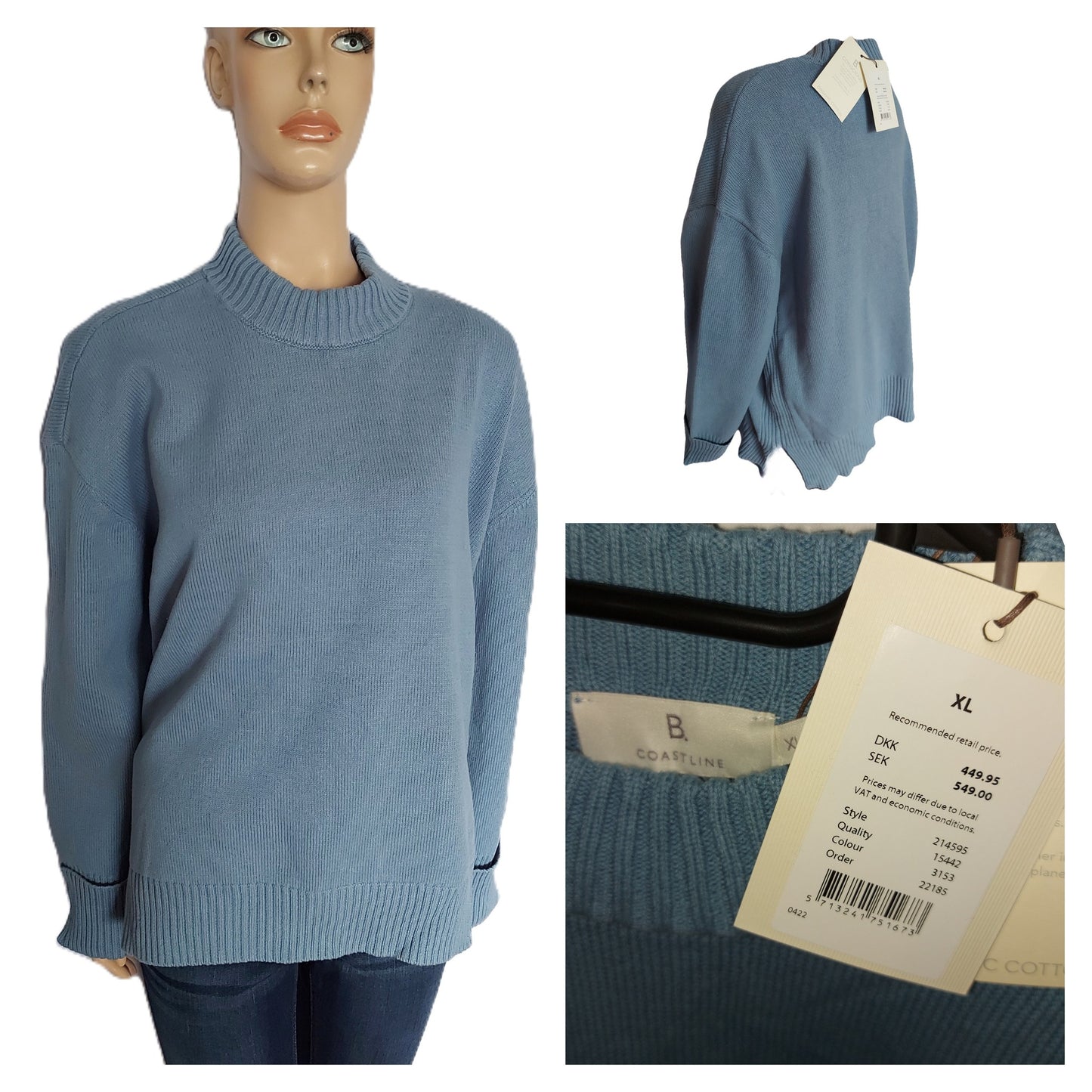 ,,B. coastline" medvilninis, neplonas megztukas (XL-3XL).