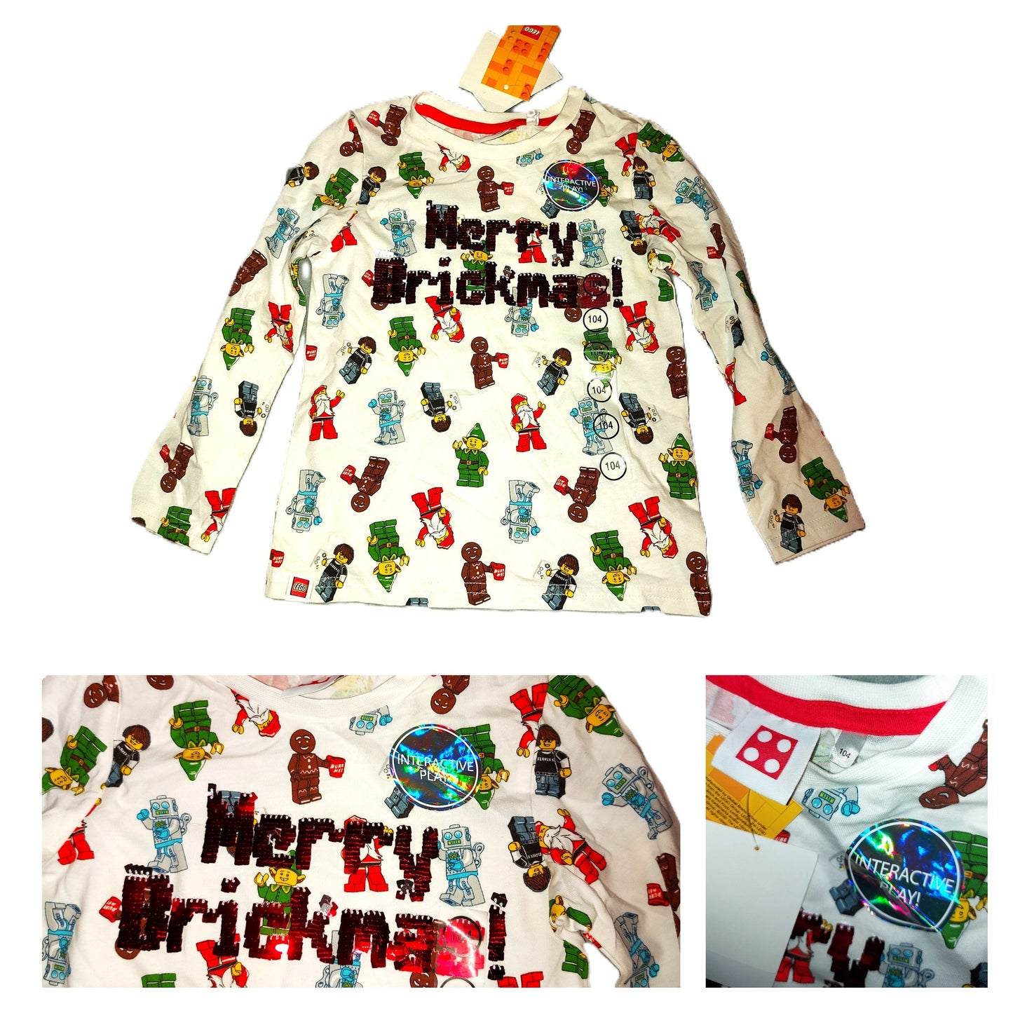 ,,C&A" kalėdiniai, medvilniniai marškinėliai (104 ūgiui, 4 metams).