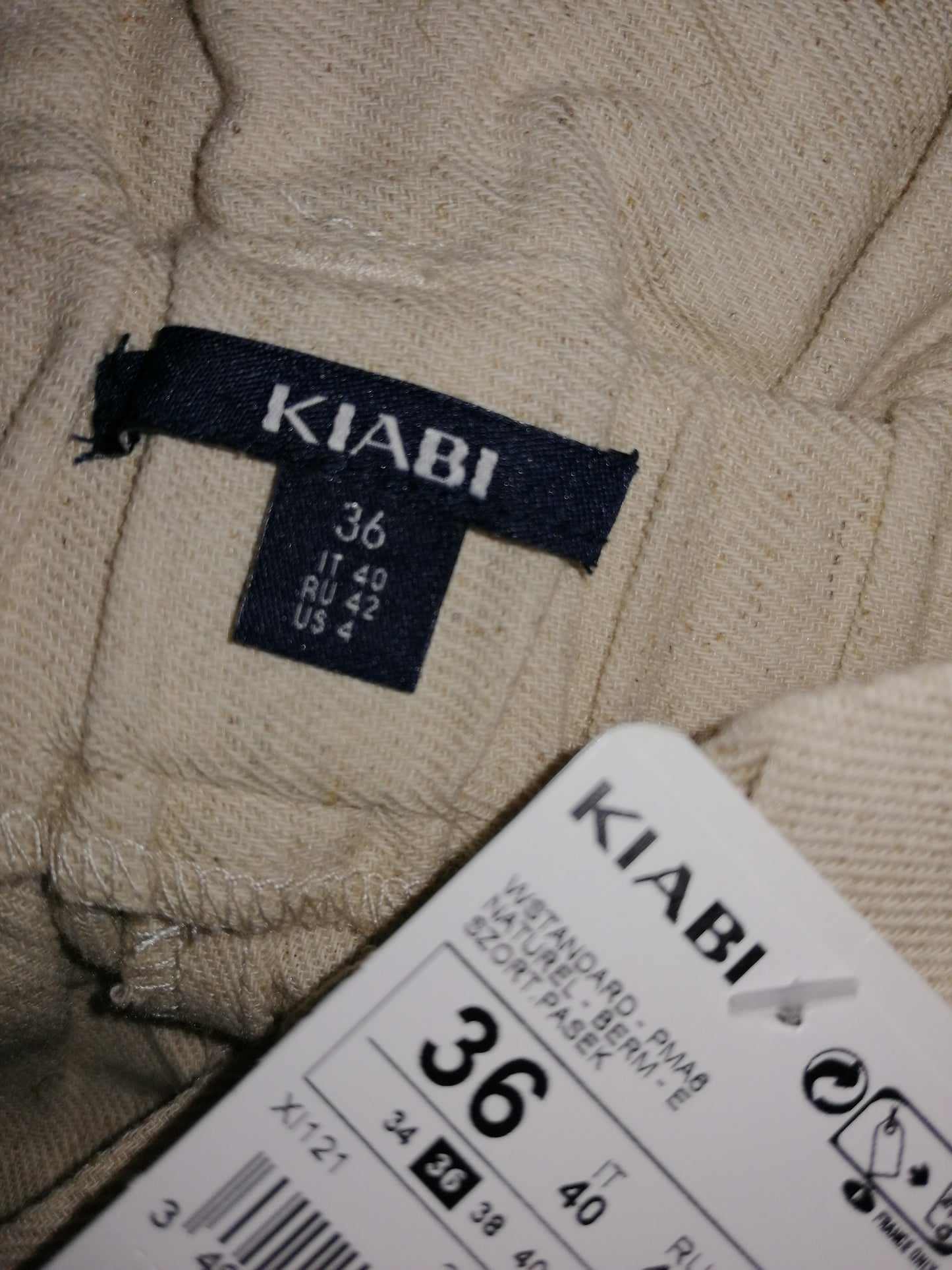 ,,KIABI" šortukai su linu ir medvilne (36 dydis).