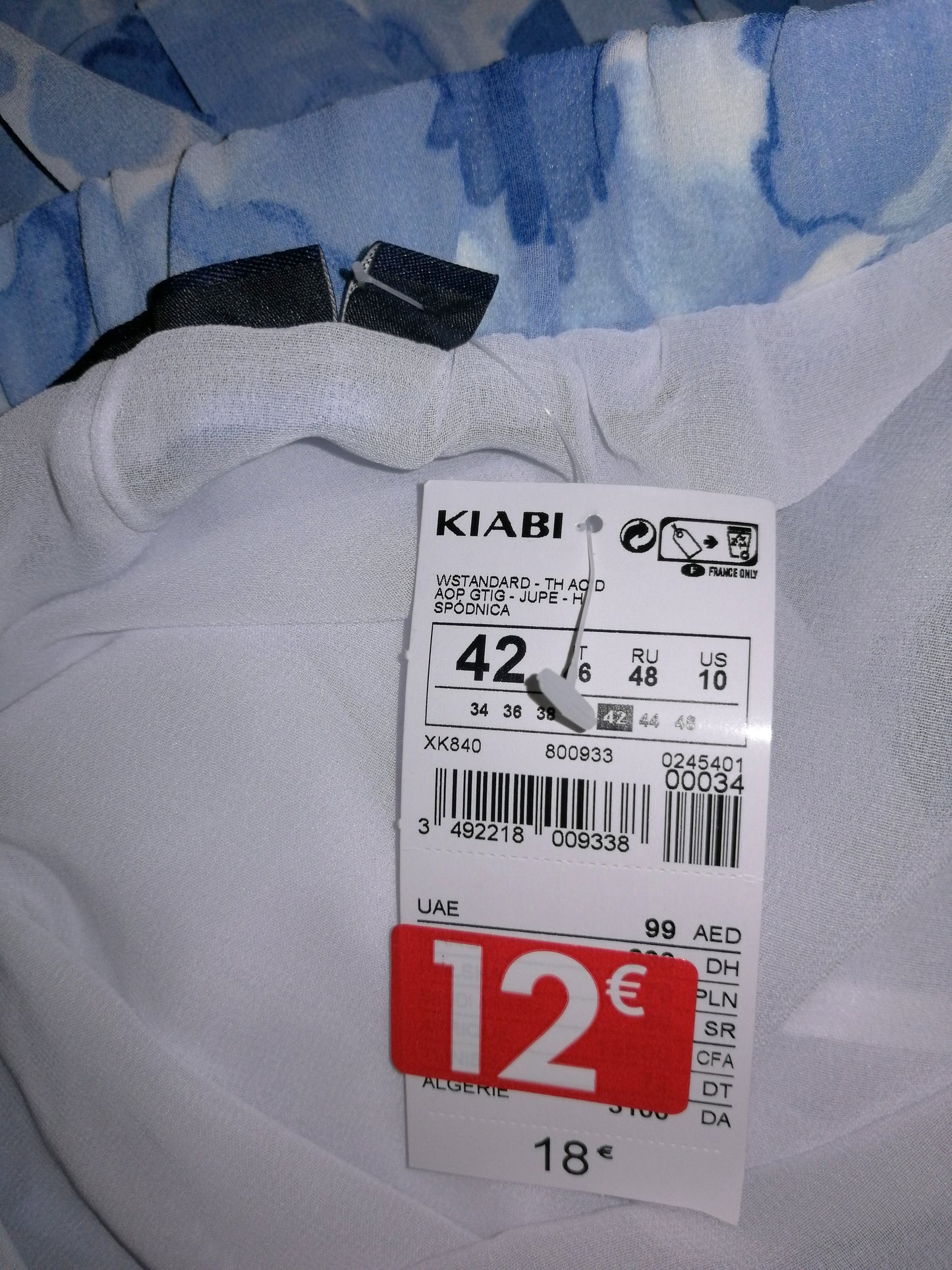 ,,KIABI" klostuotas sijonas (42-44 dydis).