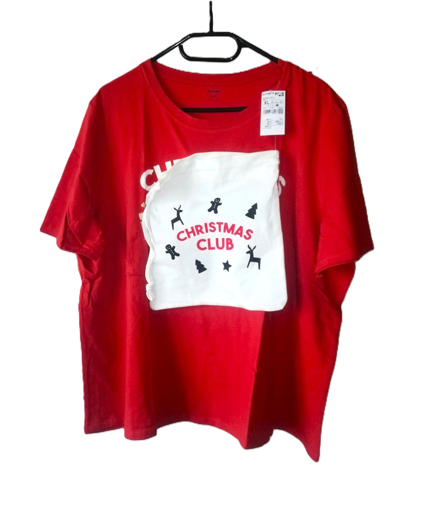 ,,Kiabi" medvilniniai marškinėliai kartu medvilninis maišelis.