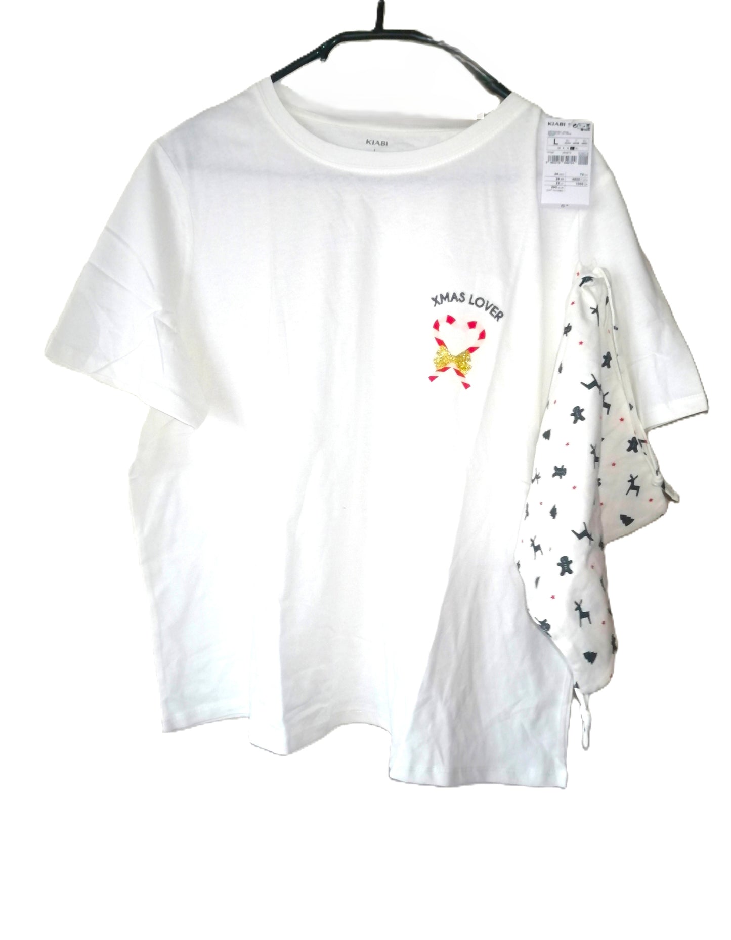 ,,Kiabi" medvilniniai marškinėliai kartu medvilninis maišelis (34-44 dydis)