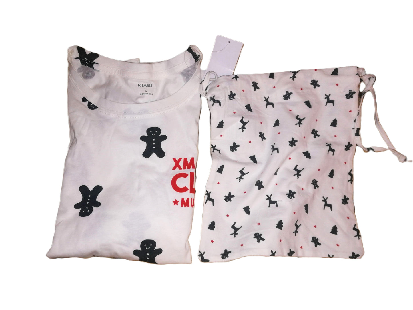,,Kiabi" medvilniniai marškinėliai kartu medvilninis maišelis (34-36 dydis).