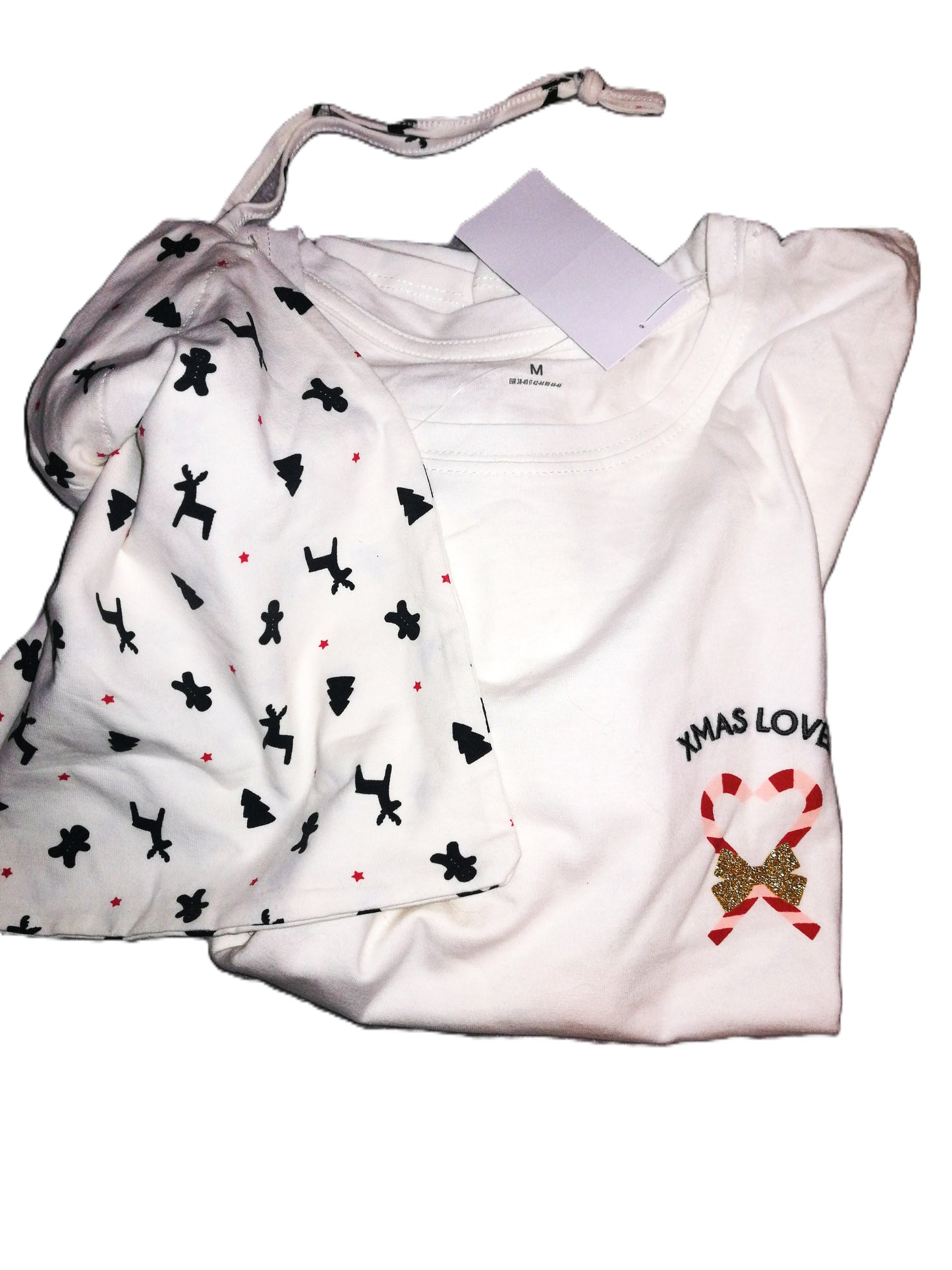 ,,Kiabi" medvilniniai marškinėliai kartu medvilninis maišelis (34-44 dydis)