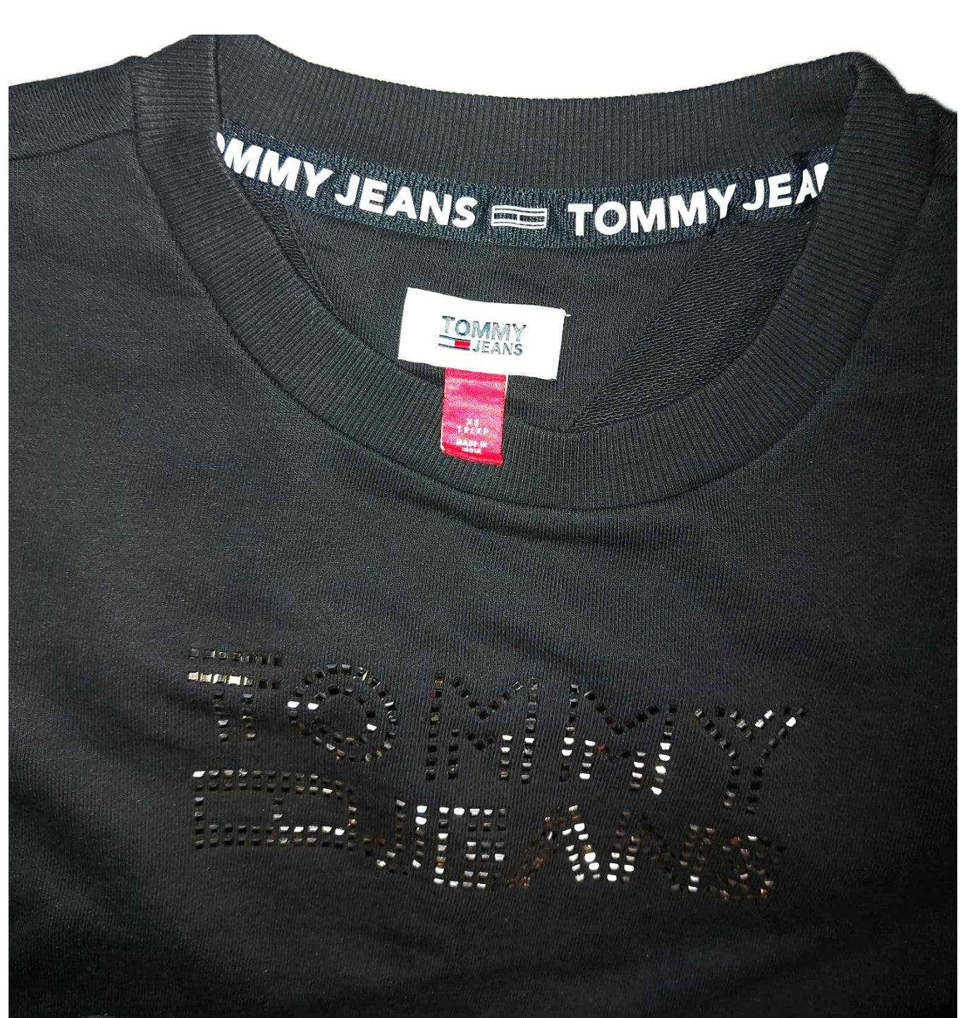 ,,TOMMY JEANS" nestoras džemperis puoštas kristaliukais.