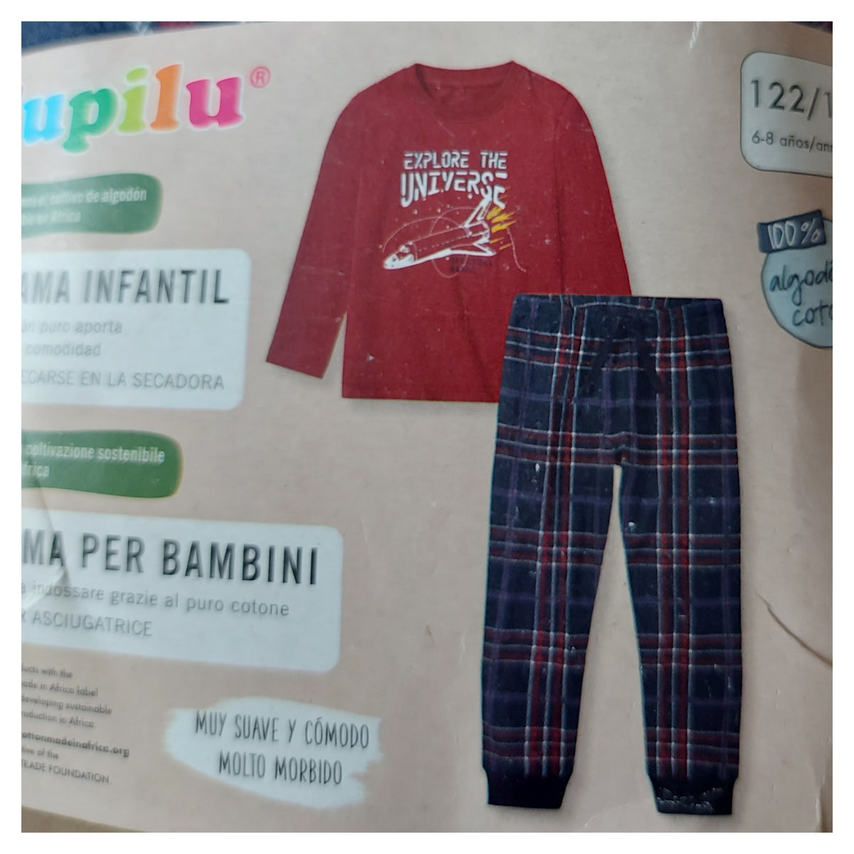 ,,Lupilu" medvilninė pižamytė (4-6; 6-8 metai).