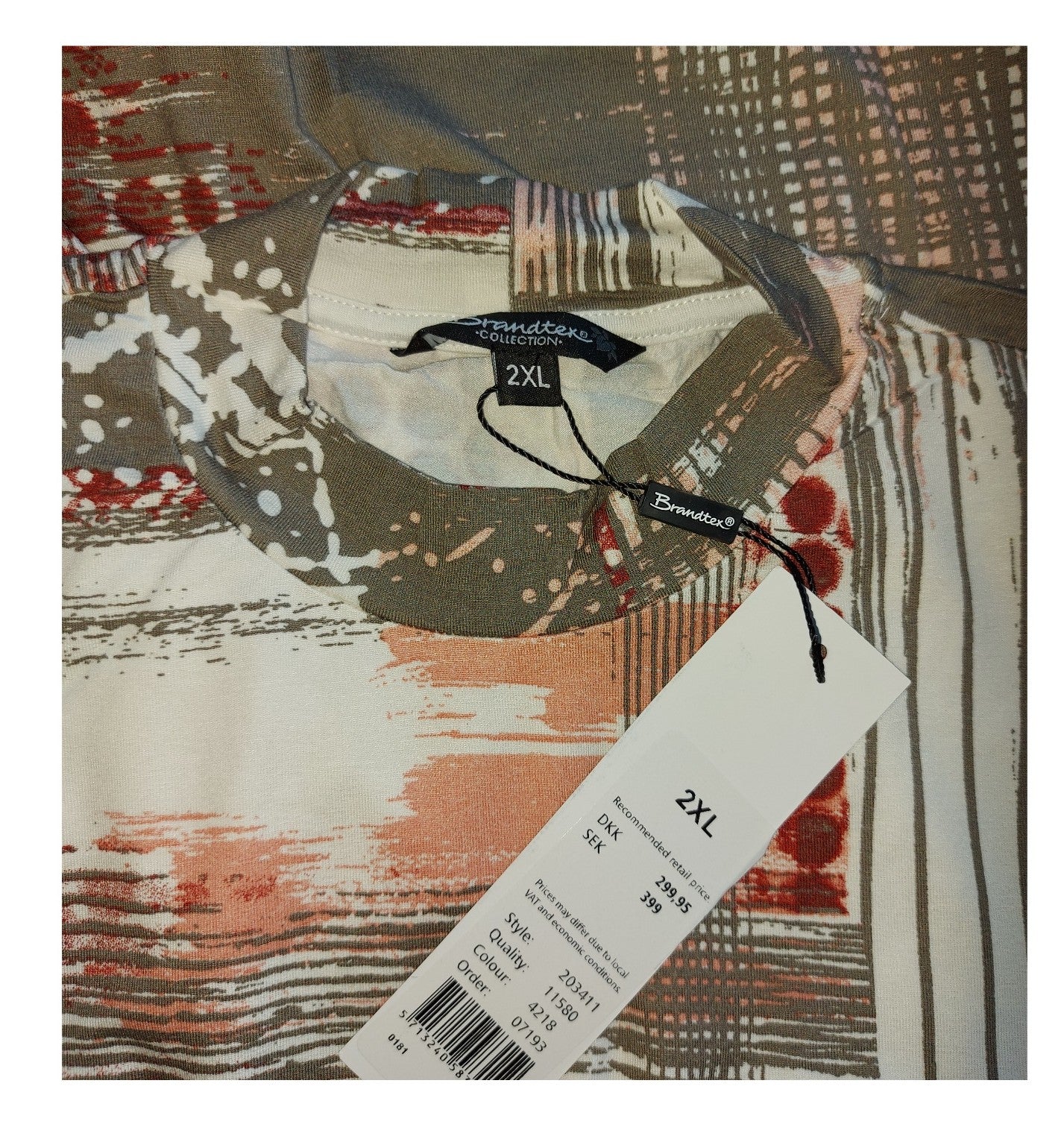 ,,Brandtex" storesnio, gražaus trikotažo medvilninė palaidinė (2XL-4XL).