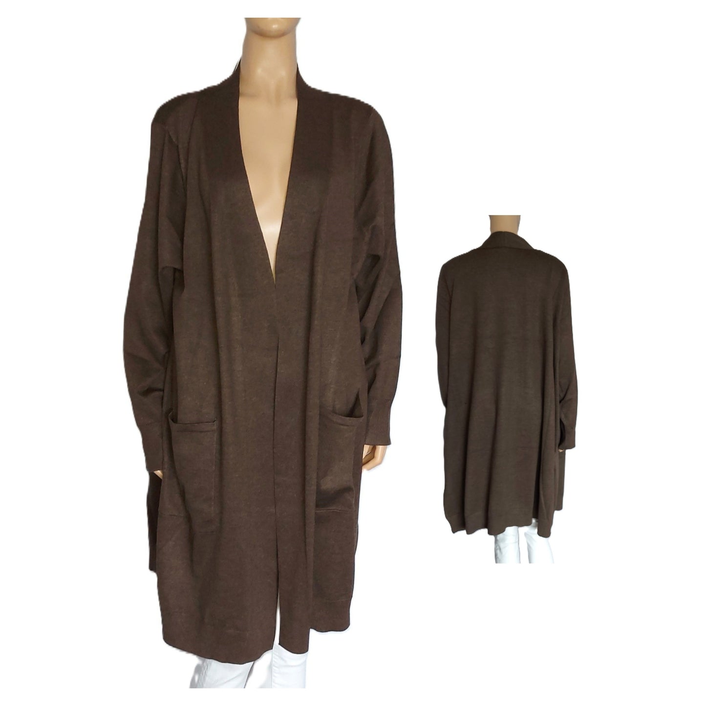 ,,Ciso" ilgas, kokybiškas kardiganas be sagų (6XL-9XL dydis).