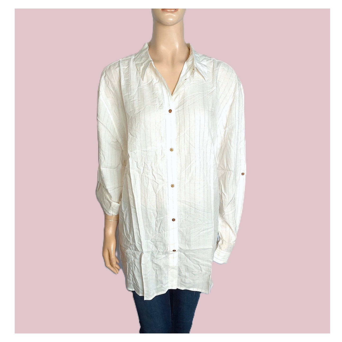 ,,Jensen" ilgi marškiniai su blizgiomis, aukso spalvos, juostomis (L-2XL)