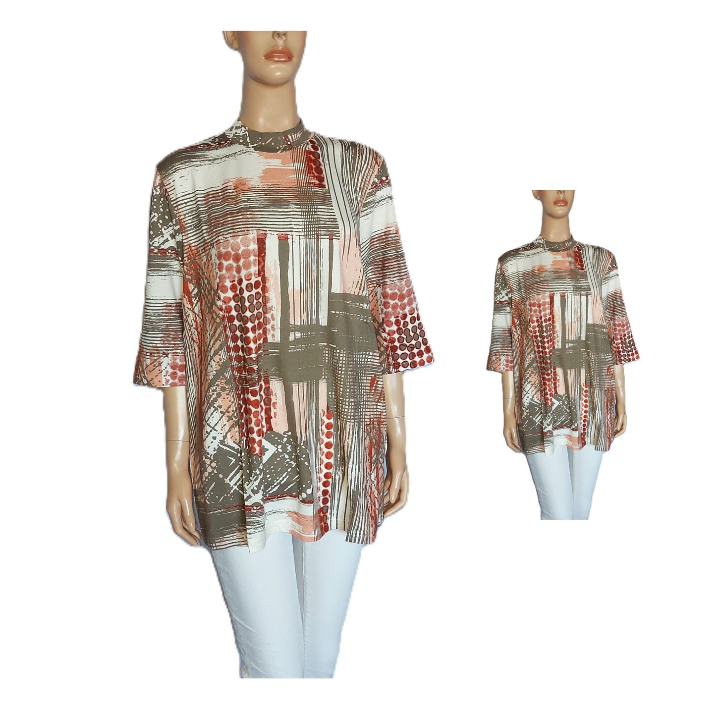 ,,Brandtex" storesnio, gražaus trikotažo medvilninė palaidinė (2XL-4XL).