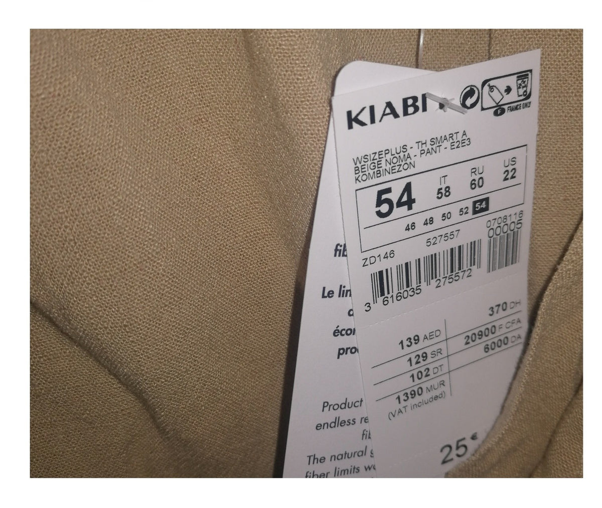 ,,KIABI" trumpas kombinezonas su linu (52-54 dydžis).