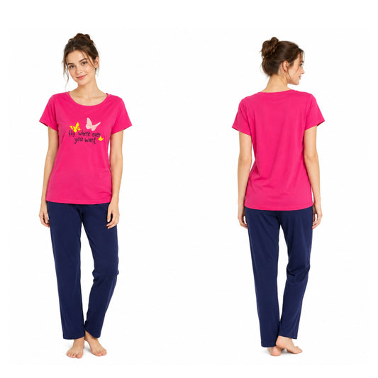 ,,Era & Me" medvilninė, trikotažinė, dviejų dalių pižama (S-3XL).