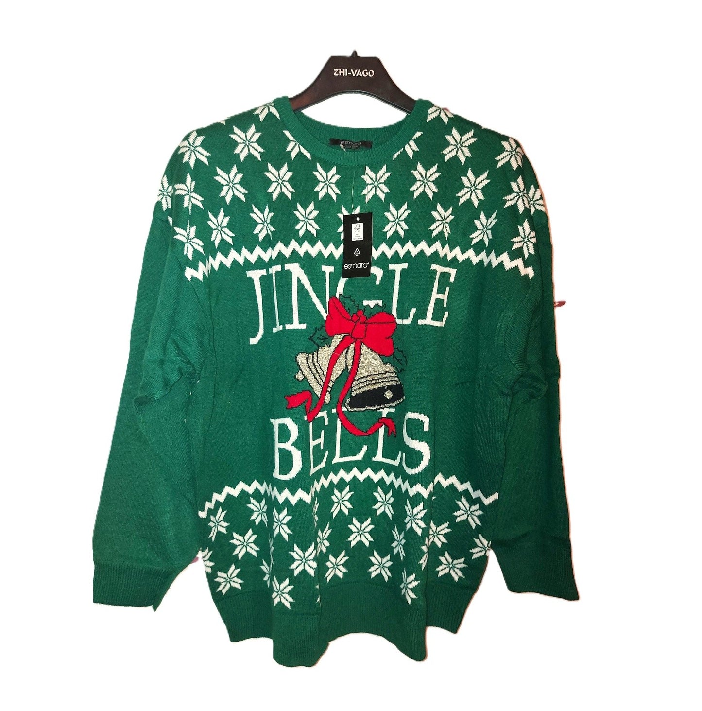 ,,Esmara" kalėdinis megztukas su aukso blizgiu (XL-3XL).