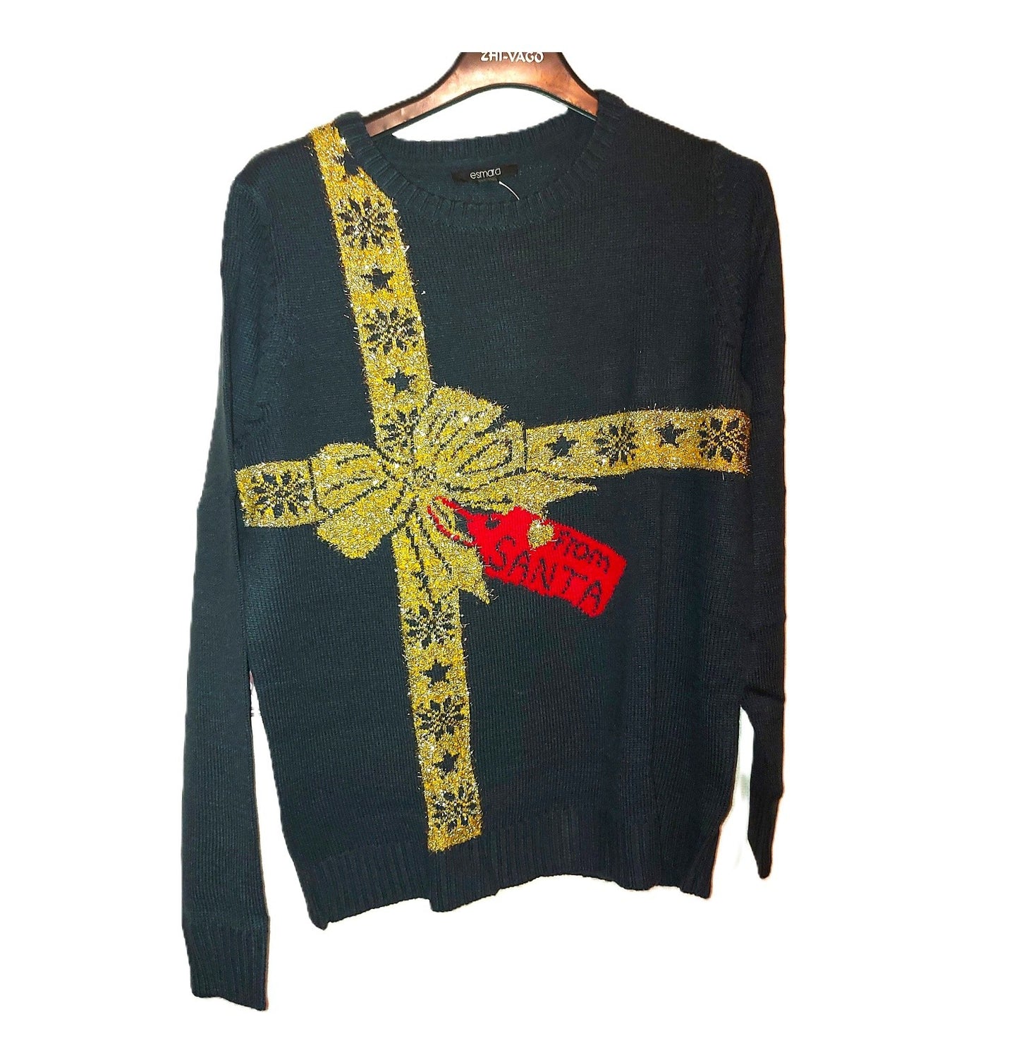,,Esmara" kalėdinis megztukas su aukso blizgiu (M-XL).