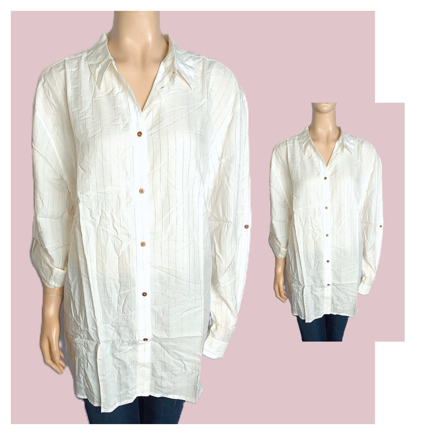 ,,Jensen" ilgi marškiniai su blizgiomis, aukso spalvos, juostomis (L-2XL)