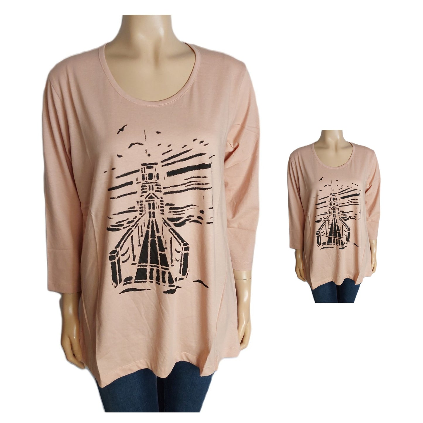 ,,JENSEN" trikotažinė, medvilninė palaidinė (XL-3XL).