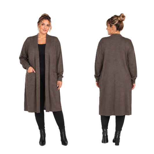 ,,Ciso" ilgas, kokybiškas kardiganas be sagų (6XL-9XL dydis).