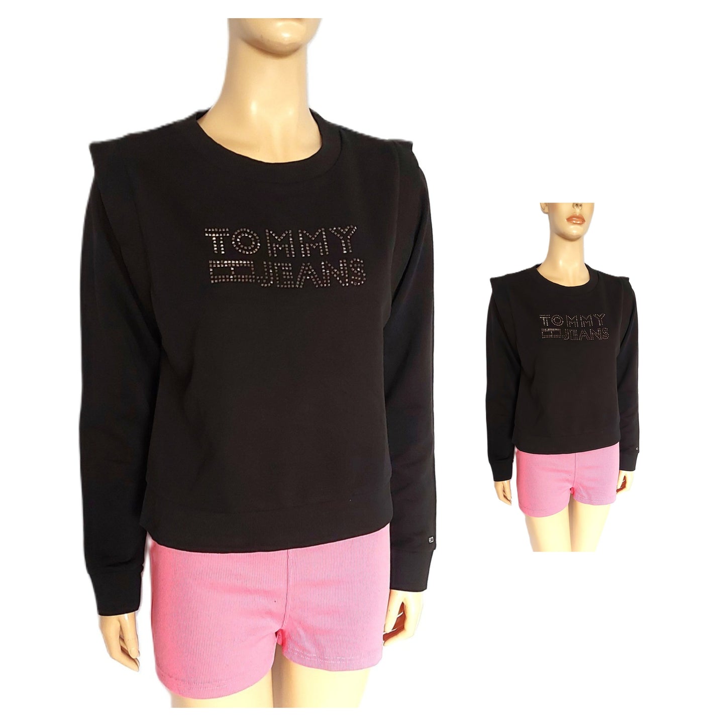 ,,TOMMY JEANS" nestoras džemperis puoštas kristaliukais.