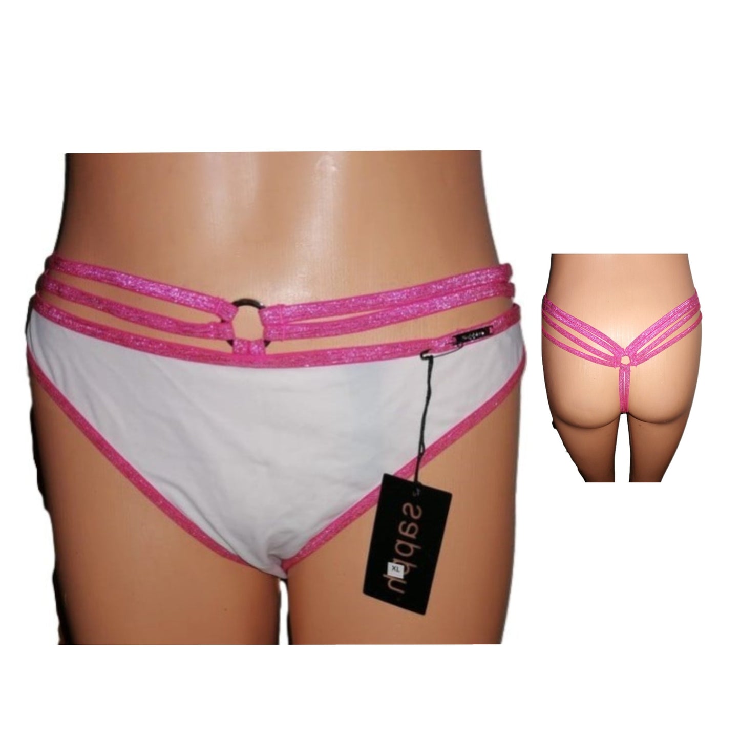 ,,SAPPH" stringai su blizgiu (L-2XL).